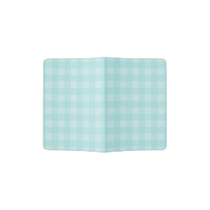 Retro Blue Gingham Checkered Pattern Background Passport Holder