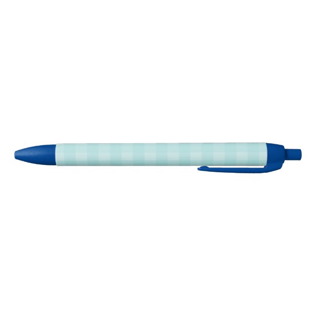 Retro Blue Gingham Checkered Pattern Background Pen (Bottom)