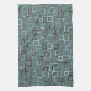 Retro Blue Gray Kitchen Towel