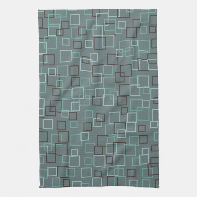 Retro Blue Gray Kitchen Towel (Vertical)