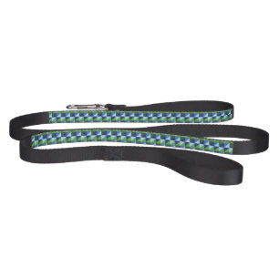 Retro Blue & Green Geometric Triangle Abstract Pet Leash