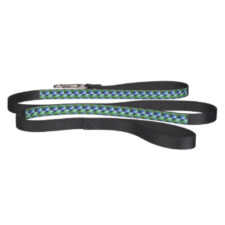 Retro Blue & Green Geometric Triangle Abstract Pet Leash