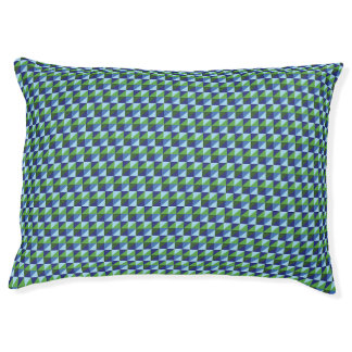 Retro Blue & Green Geometric Triangle Abstract Pet Pet Bed