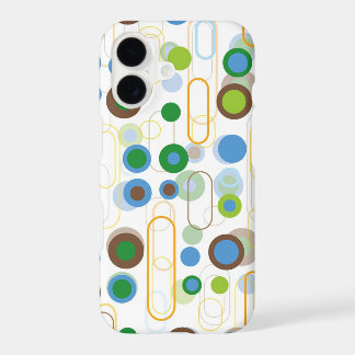 Retro Blue Green Pods Dots Groovy Mod Art Pattern iPhone 17 Case