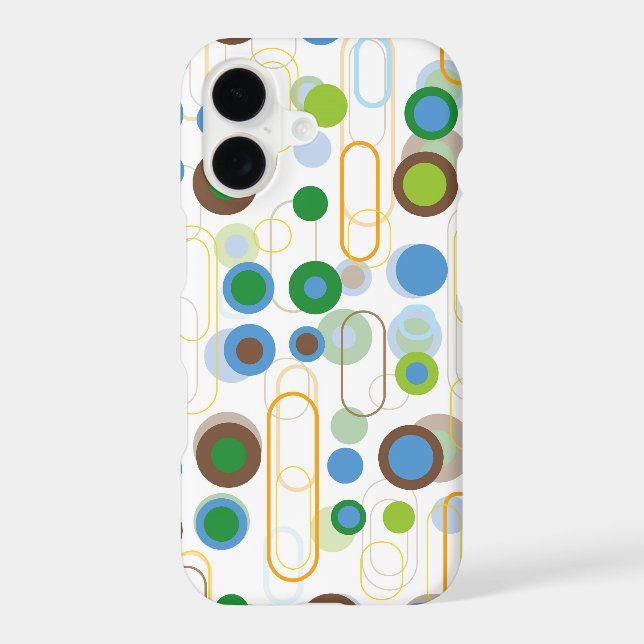 Retro Blue Green Pods Dots Groovy Mod Art Pattern Case-Mate iPhone Case (Back)