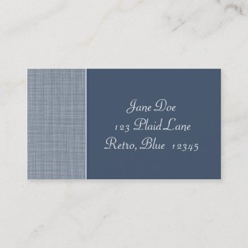 Retro Blue Houndstooth Business Card by camcguire at Zazzle