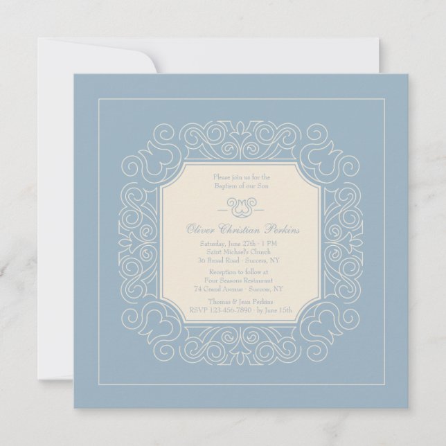 Retro Blue Invitation (Front)