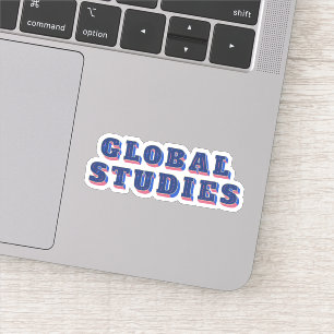 Retro blue letters global studies T-Shirt Sticker