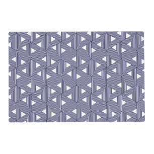 Retro Blue Navy Japan Triangle Geometric Pattern Placemat