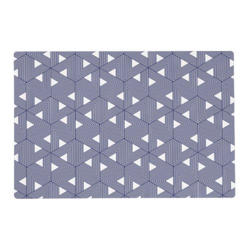 Retro Blue Navy Japan Triangle Geometric Pattern Placemat