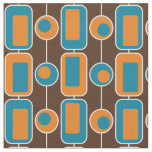 Retro Blue, Orange, and Brown Fabric