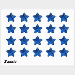 Retro Blue Paint Splatter Star Sticker