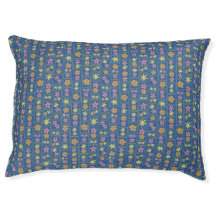 Retro Blue Patchwork Floral Large