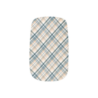 Retro Blue Plaid Minx Nail Wraps