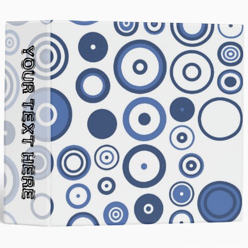 Retro blue polka dots seamless graphic design 3 ring binder