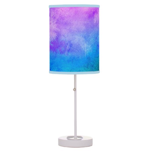 Retro Blue Purple Turquoise Pink Paint Drip TieDye Table Lamp