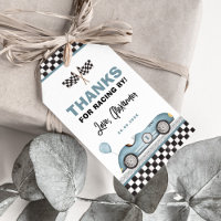 Retro Blue Race Car Fast One Boy Birthday Favors