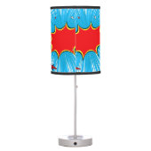 Retro Blue & Red Stars Comic Explosion Table Lamp (Back)
