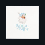 Retro Blue Santa Baby christmas baby shower Napkins<br><div class="desc">retro blue Santa Baby  christmas themed baby shower paper party napkins.</div>