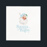Retro Blue Santa Baby christmas baby shower Napkins<br><div class="desc">retro blue Santa Baby  christmas themed baby shower paper party napkins.</div>
