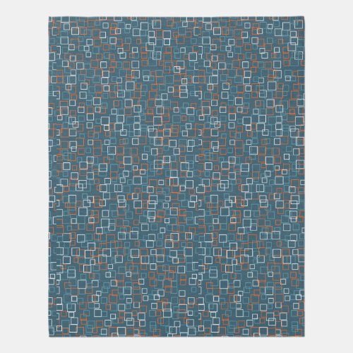 Retro Blue Square Pattern Area Rug