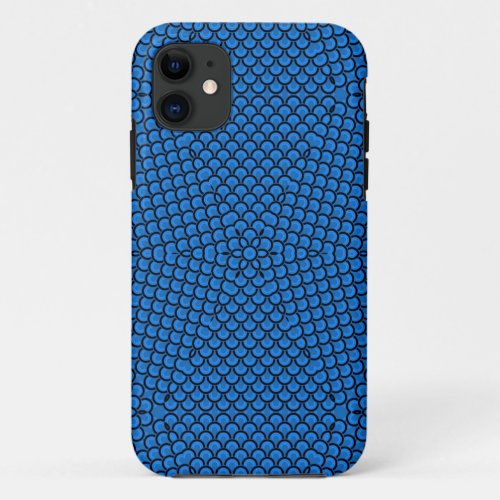 Retro blue star seamless pattern iPhone 11 case