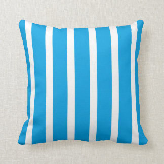 Retro BLUE Stripes Throw Pillow