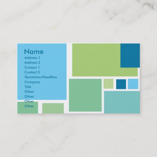 Customizable Retro Blue Tiles Business Card
