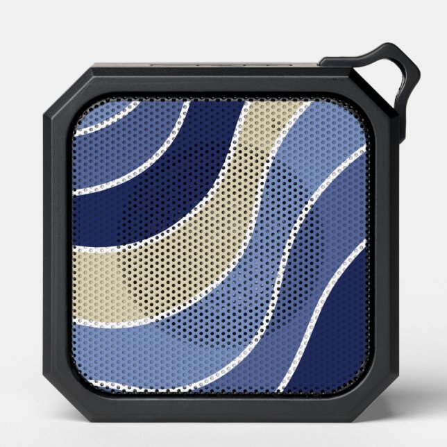 Retro Blue Waves Bluetooth Speaker (Front)