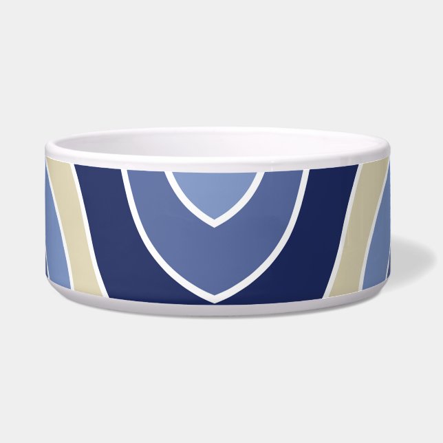 Retro Blue Waves Bowl (Front)