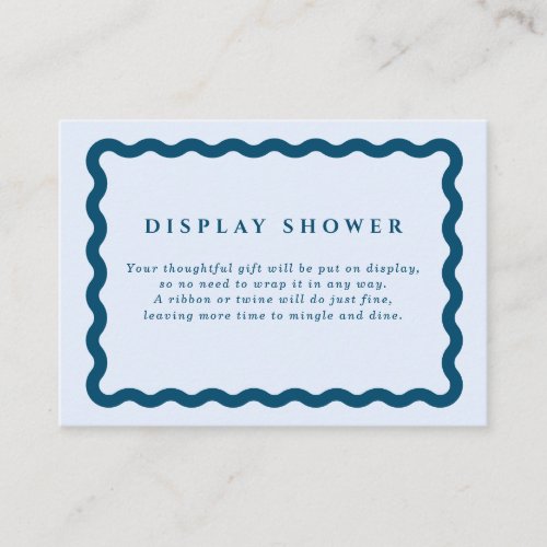 Retro Blue Wavy Frame Baby Shower Display Shower Enclosure Card