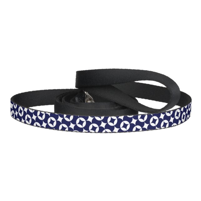 Retro Blue White Japanese interlocking circles Pet Leash (Handle)
