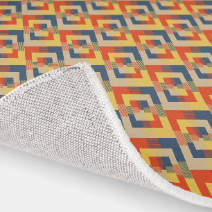 Retro Blue Yellow Red Beige Rug