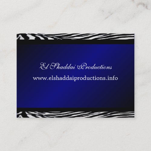 Retro Blue Zebra Business Card