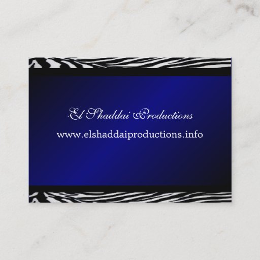 Customizable Retro Blue Zebra Business Card