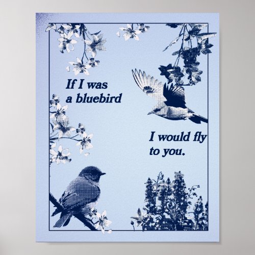 Retro Bluebird  Poster