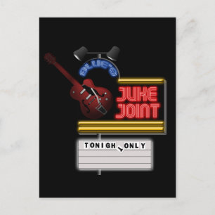 Retro Blues Juke Joint Postcard