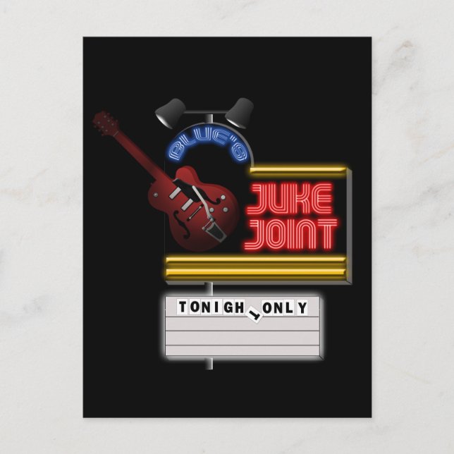 Retro Blues Juke Joint Postcard (Front)