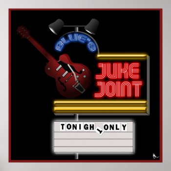 Retro Blues Juke Joint Poster by oldrockerdude at Zazzle