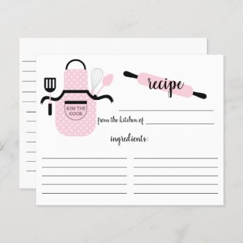 Retro Blush Apron Kitchen Tools Recipe Card by celebrateitinvites at Zazzle