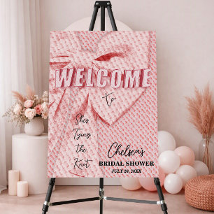 Retro Blush Bridal She's Tying The Knot Welcome Foam Board