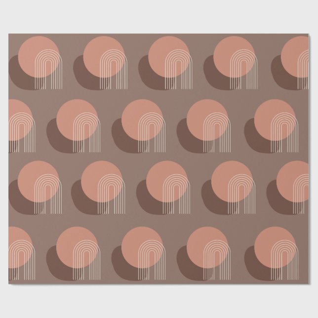 Retro Blush Brun Sunset  Wrapping Paper (Flat)