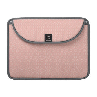 Retro Blush Pink Circles Pattern MacBook Pro Sleeve
