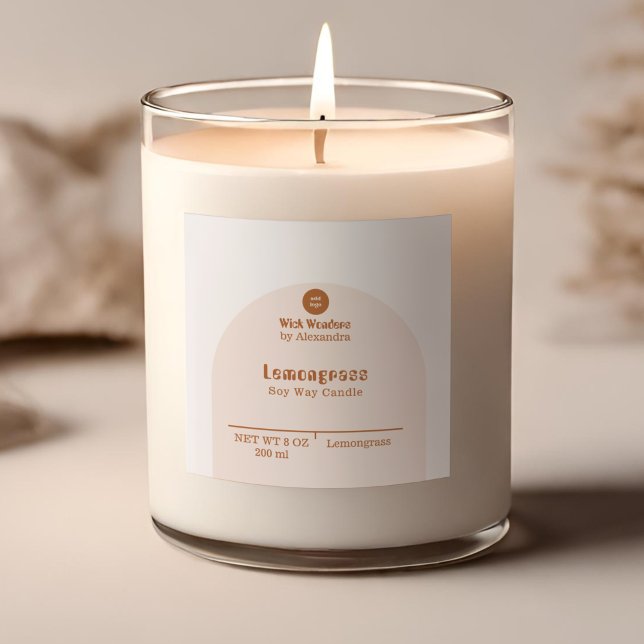 Retro Blush Pink Terracotta Arch Candle Label (Creator Uploaded)