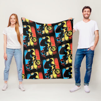Retro Bmx Bicycle - Vintage Bmx Bike Freestyle Fleece Blanket