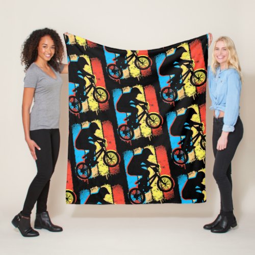 Retro Bmx Bicycle _ Vintage Bmx Bike Freestyle Fleece Blanket