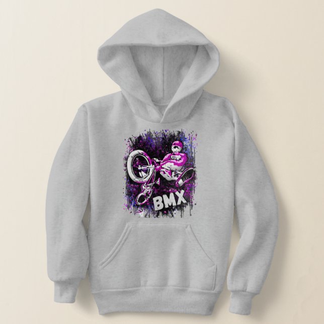 Retro Bmx Bike - Bmx Trick Jump Hoodie (Laydown)