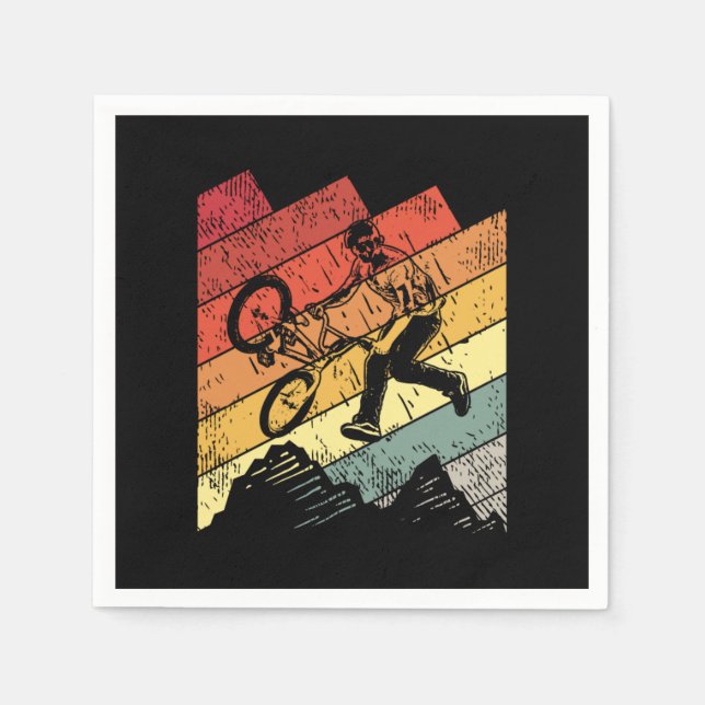 Retro BMX Bike Freestyle BMX Rider Gift Idea Napkins (Front)