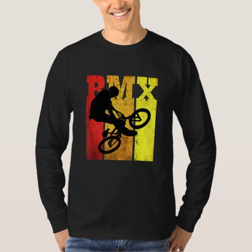 Retro BMX MTB Stunts Bike Bicycle Vintage Motocros T_Shirt