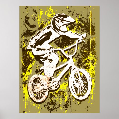 Retro Bmx Racing _ Bmx Bike _ Bmx Poster Print